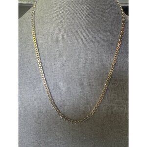 14K Plated Sterling Silver Cuban Link Chain Necklace